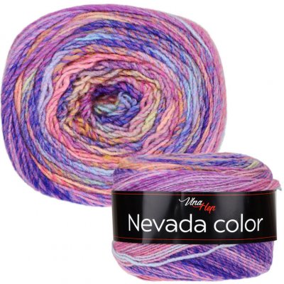 Vlna-hep Příze Nevada color - akryl Nevada color: Melír 6304 - Lososvá, růžová, fialová, modrá – Zboží Mobilmania