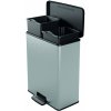 Koš Curver DECO BIN DUO 26L+26L Odpadkový koš stříbrný 01129-C70