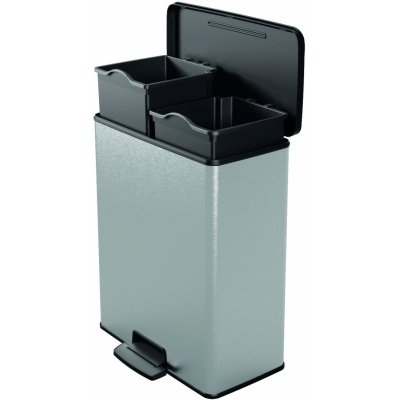 Curver DECO BIN DUO 26L+26L Odpadkový koš stříbrný 01129-C70 – Zboží Dáma