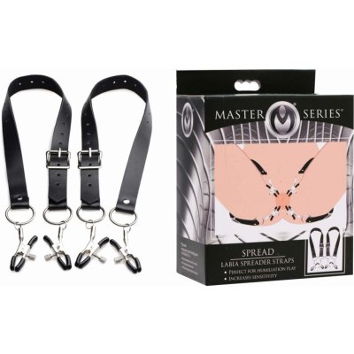 Master Series Skřipce na klitoris Master Series Spread Labia Spreader Straps with Clamps – Zboží Mobilmania