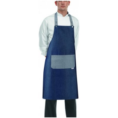 Egochef zástěra Rock ke krku s kapsou Jeans E-6113070F – Hledejceny.cz
