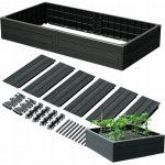 Prosperplast Vyvýšený záhon plastový WOODY 1492x756x250mm antracitový – HobbyKompas.cz