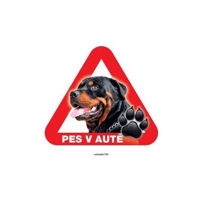 Grel nálepka na sklo pozor pes v autě rottweiler – Zboží Mobilmania