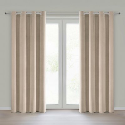 EUROFIRANY ZÁVĚS NA KROUŽCÍCH MEGI 140X250 CM BÉŽOVÁ – Hledejceny.cz