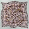 Šátek hedvábný šátek růžový s květinovými ornamenty