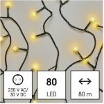 Emos D5AW02 LED vánoční cherry řetěz kuličky 8 m venkovní i vnitřní teplá bílá časovač – Hledejceny.cz