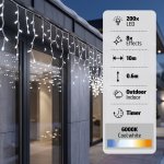 Solight LED vánoční girlanda, rampouchy, 200 LED, 10m, IP44, studené bílé světlo – Hledejceny.cz