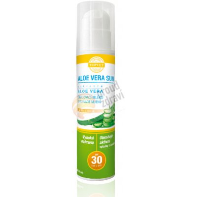 Topvet Aloe vera opalovací mléko SPF30 200 ml