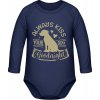 Kojenecké body Dětské body s dlouhým rukávem Design Always kiss your dog Navy Dětské