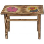 Drewmax jídelní stolek s obrázkem vyrobený z masivní borovice s obrázkem AD232 36x60x46 cm Výchozí – Sleviste.cz