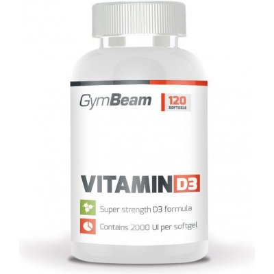 GymBeam Vitamín D3 1000 IU 120 kapslí – Zbozi.Blesk.cz