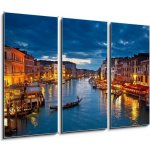 Obraz 3D třídílný - 105 x 70 cm - Grand Canal at night, Venice Velký kanál v noci, Benátky – Hledejceny.cz