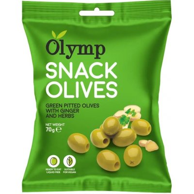 Olymp Zelené olivy bez pecky se zázvorem a bylinkami 70g – Hledejceny.cz