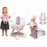 Smoby Set přebalovací kufřík s postýlkou a židličkou Violette Baby Nursea hluboký kočárek s nosičem pro panenky – Zboží Mobilmania