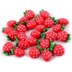 Knoflík 3D jahoda velikost 34" Varianta: červená, Balení: 25 ks – Zboží Dáma