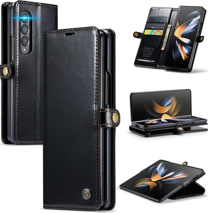 Pouzdro PROTEMIO 53099 CASEME LEATHER Plastový kryt Samsung Galaxy Z Fold 4 5G černý