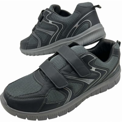 Sport tenisky na suchý zip šedé – Zboží Mobilmania