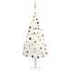 Vánoční stromek Meedo Umělý vánoční stromek s LED a sadou koulí bílý 150 cm PVC