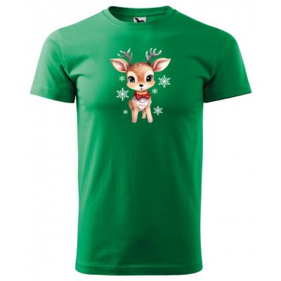MALFINI Vánoční tričko malý Sobík zelené