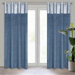 Takoy Sametový závěs s ozdobným pruhem se stříbrným leskem v horní části-HF-372794 | 140 x 250 cm – Hledejceny.cz