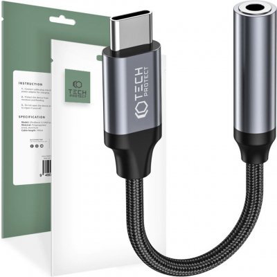 Tech-Protect USB-C / mini Jack 3,5mm 12cm černý AC-005 – Sleviste.cz