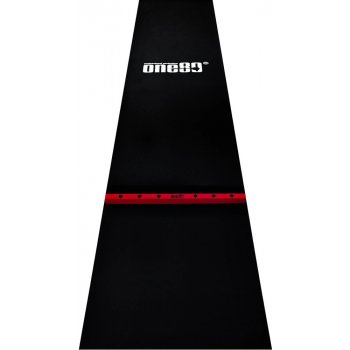 Pryžový koberec s červenou hranicí hodu ONE80 300×90cm, černý