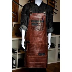 Kožená zástěra Dellinger Leather BBQ Vintage Soft tmavě hnědá