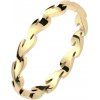 Prsteny Šperky Eshop Prsten z oceli 316L ve zlaté barvě větvička s vavřínovými listy V15.13