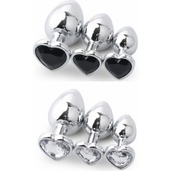 Boss Series Jewellery Silver Heart Plug Čirá S