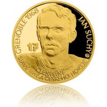 Česká mincovna Zlatá čtvrtuncová mince Legendy čs. hokeje Jan Suchý proof 7,78 g