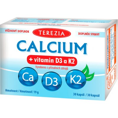 Terezia Calcium+vitamin D3 a K2 30 kapslí – Hledejceny.cz