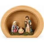 Amadea Dřevěný betlém ve tvaru polokoule s keramickými figurkami masivní dřevo 10x8,5x4,5 cm – Hledejceny.cz