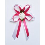 Svatba-eshop Vývazek pro svědky a rodiče bílo sytě růžový - velké svatební vývazky, voničky pro rodinu a svědky – Zboží Dáma