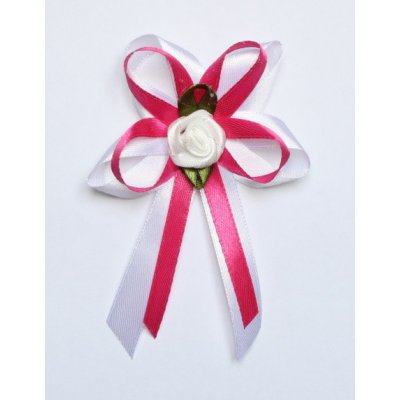 Svatba-eshop Vývazek pro svědky a rodiče bílo sytě růžový - velké svatební vývazky, voničky pro rodinu a svědky – Zboží Dáma