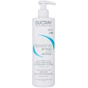 Ducray Dexyane mycí gel na obličej a tělo pro suchou až atopickou pokožku Paraben Free, Soap Free, Fragrance Free, Physiological pH - Hypoallergenic (Extra Rich) 400 ml