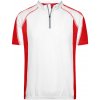 Cyklistický dres James & Nicholson 420 pánský Bílá/červená
