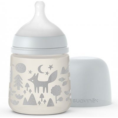 Suavinex kojenecká láhev Fox stříbrná 150 ml