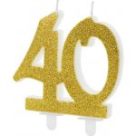 PartyDeco svíčka zlatá číslo 40 – Zboží Dáma