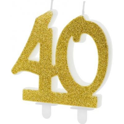 PartyDeco svíčka zlatá číslo 40 – Zboží Dáma