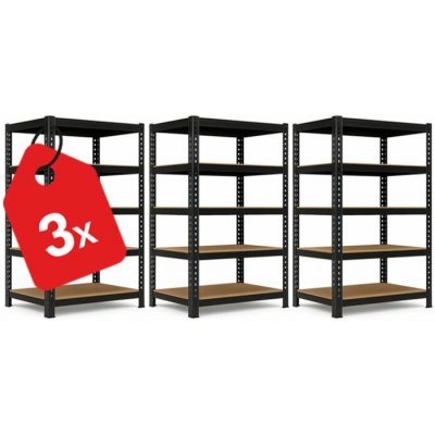 Vyprodej-Regalu.cz Regál 2160 x 1400 x 700 mm 5 polic černý 3 ks – Sleviste.cz