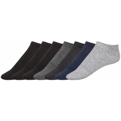 LIVERGY Pánské nízké ponožky s BIO bavlnou, 7 párů (43/46, šedá/černá)