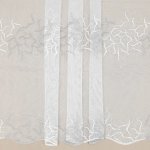 Záclona bílá, béžovo-šampáň vyšívaná bordura, v.145cm – Hledejceny.cz