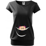 Těhotenské tričko Holčička z bříška černá – Zboží Dáma