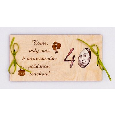 Dřevěné přání na peníze – Zboží Dáma