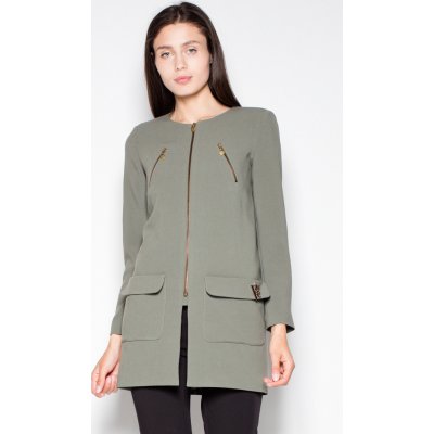 Venaton blejzr s krátkým zipem VT038 Olive green – Zboží Dáma