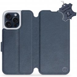Mobiwear flip Kožené Apple iPhone 15 Pro Max - Modré - L_NBS