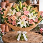 levandule-online.cz Kytice Dotek něhy Velikost kytice: Velká L - průměr 45 cm - Pro velké okamžiky, Dárek ke kytici: Nechci dárek – Hledejceny.cz