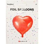 PartyDeco Balonek fóliový srdce červené 45 cm – Zboží Dáma