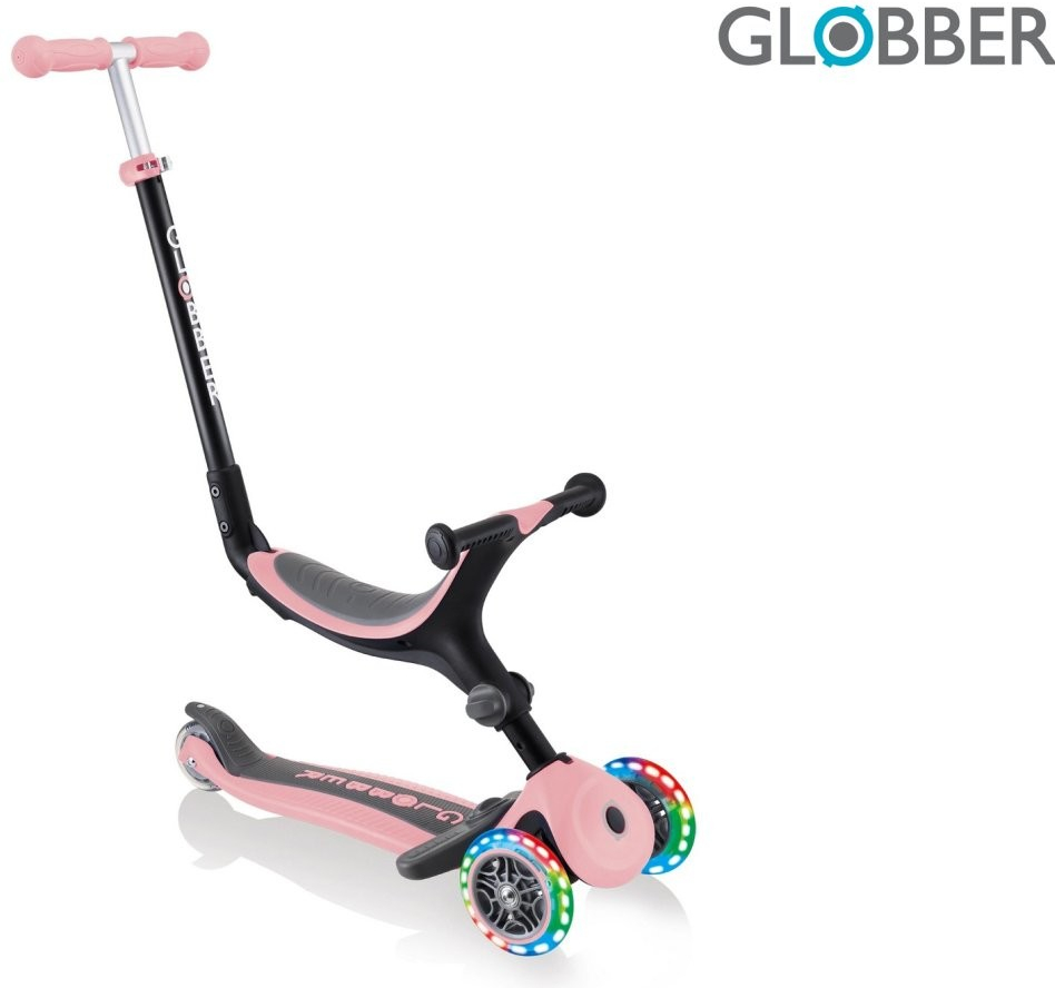 Globber GO-UP Foldable Plus Lights pastelově růžová