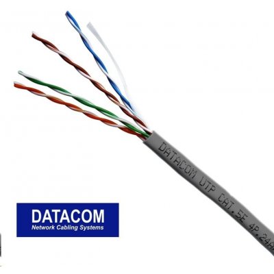 Datacom 1105 UTP drát CAT5E LSOH, 305m, šedý